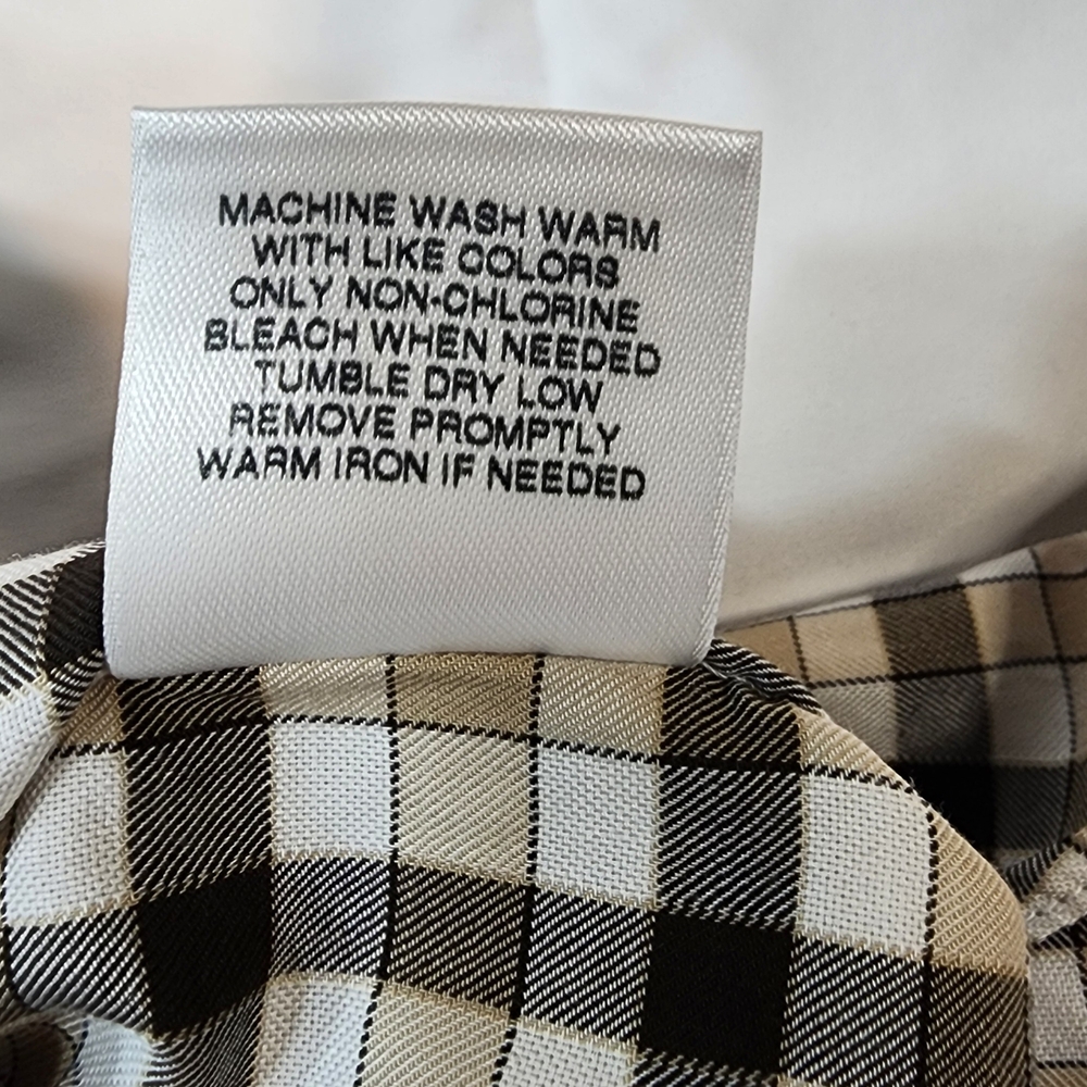 Daniel Cremieux Beige and Black Plaid Casual Button Down Shirt NWT - Picture 6 of 9
